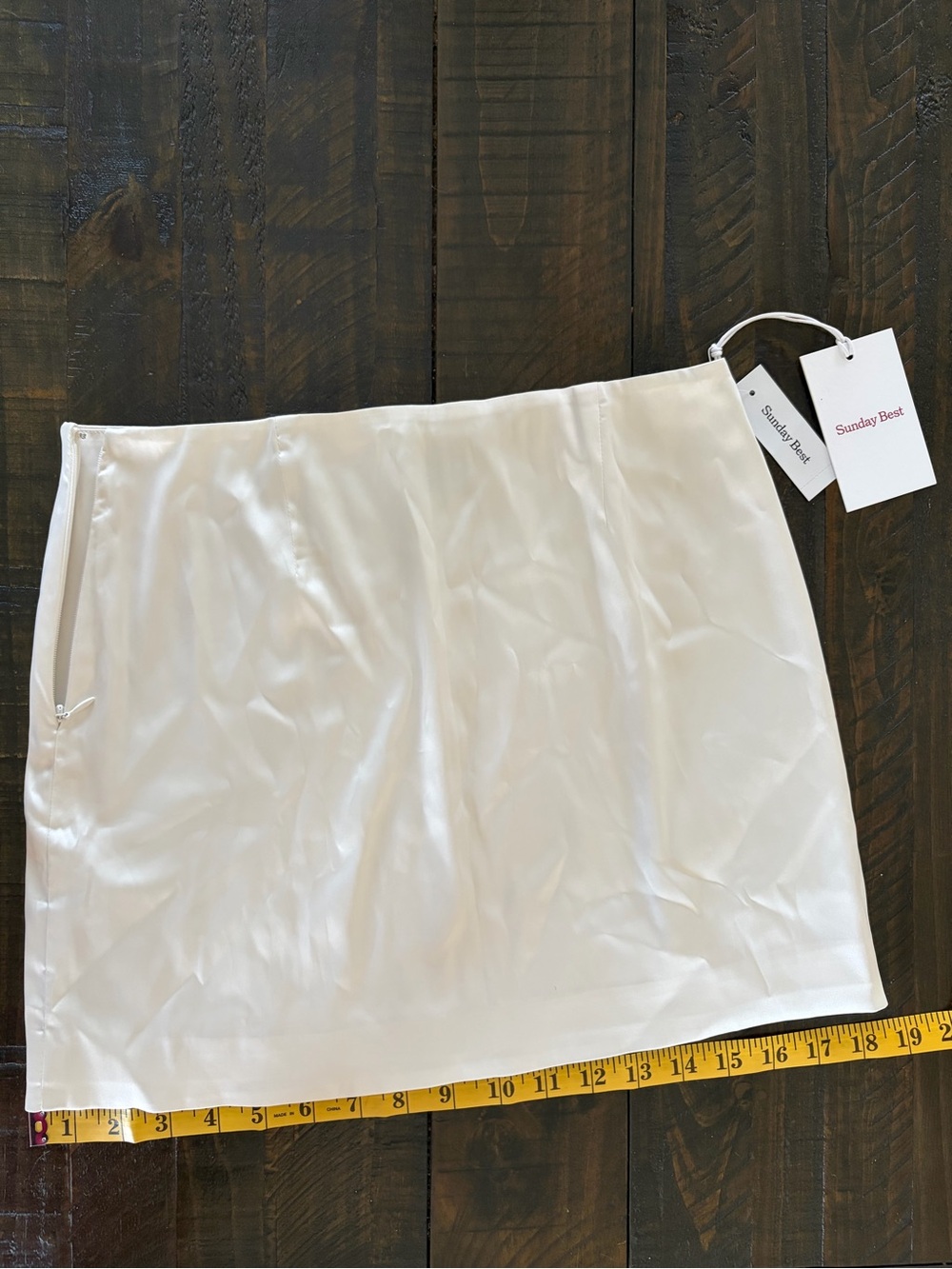 Sunday Best Cream Satin Mini Skirt - Picture 8 of 8